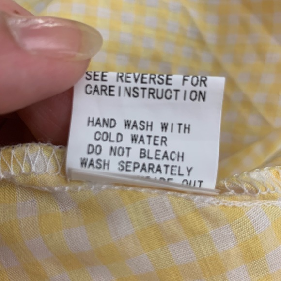 NWT Yellow and White Checker Off The Shoulder Top - Picture 6 of 6